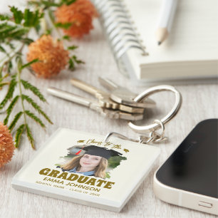 Llavero Brindis por el Graduado Foto Personalizada Nombre