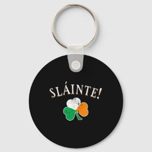 Llavero Brindis Slainte Irlanda Bandera Trébol Día de San 