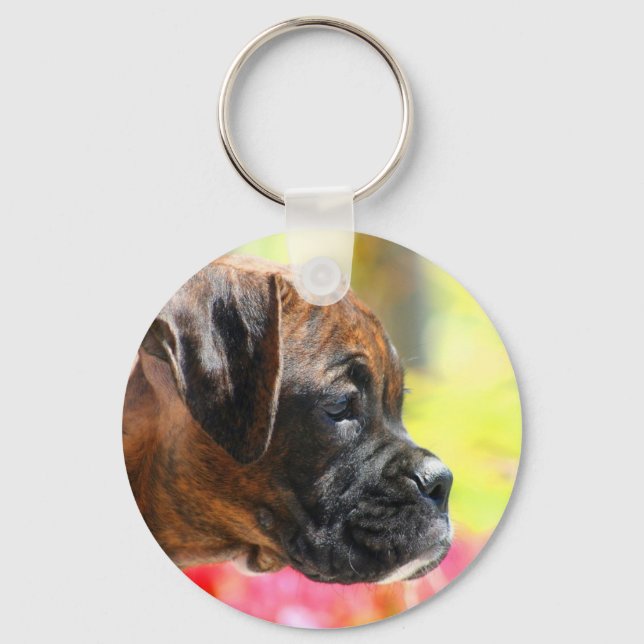 Llavero Brindle Boxer púper keychain (Anverso)