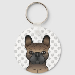 Llavero Brindle Bulldog francés / Cabeza de perro de Cute 