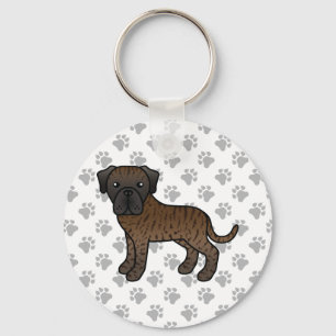 Llavero Brindle English Mastiff Cute Cartog Dog
