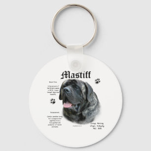 Llavero Brindle Mastiff History Keychain