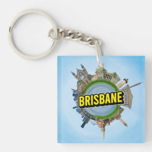 Llavero Brisbane pequeño planeta insignia arquitectura 