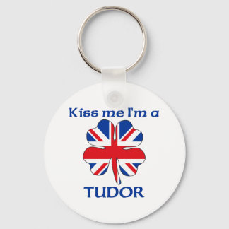 Llavero Británico personalizado me besa a mí, soy tudor