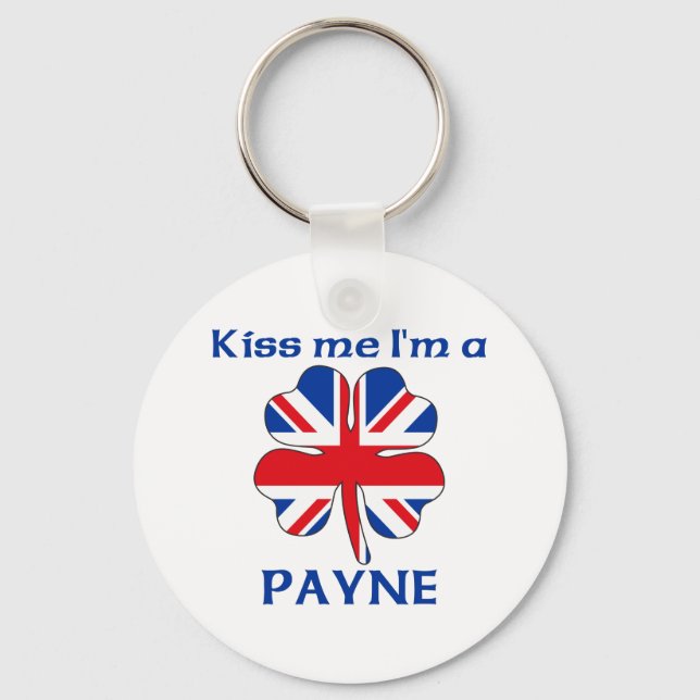 Llavero Británico personalizado me besa, soy Payne (Anverso)