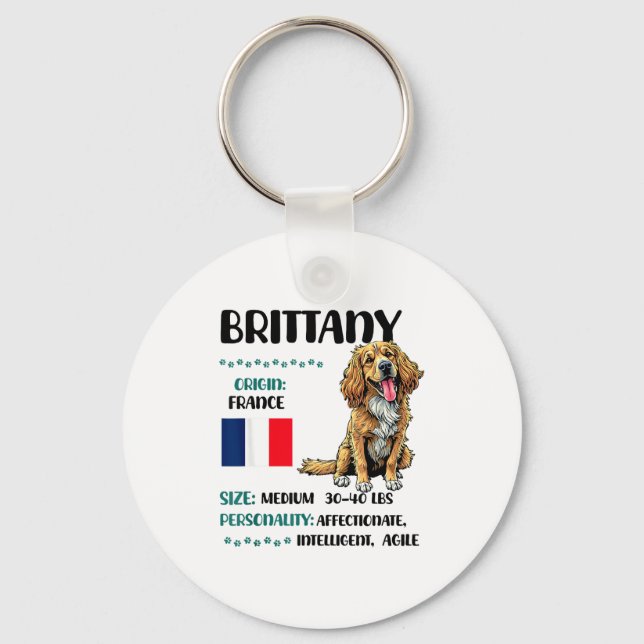 Llavero Brittany Origin Funny Brittany Dog Lover  (Anverso)