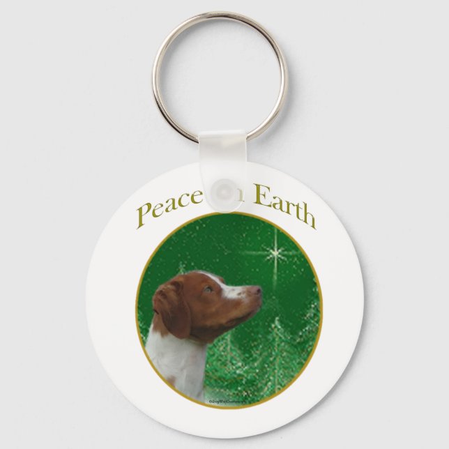 Llavero Brittany Spaniel Peace (Anverso)