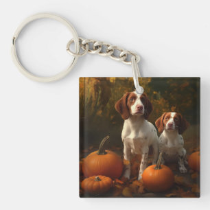 Llavero Brittany Spaniel Puppy Calabaza deslumbrante otoño