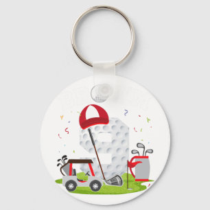 Llavero Bro, tengo 9 años de edad Tema del golf Noveno Cum