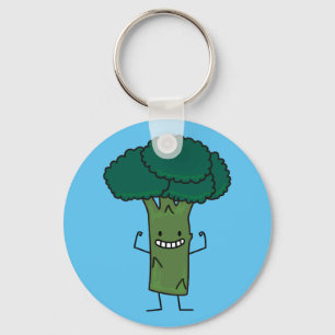 Llavero Broccoli Flexing feliz cabeza de árbol verde veget