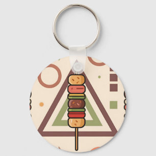 Llavero Brochetas de Dango Coloridas Patrón Geométrico
