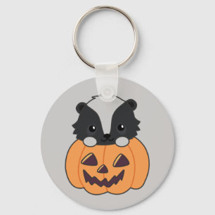 Llavero Bromista de calabaza de zorrillo lindo skuns Feliz