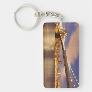 Llavero Brooklyn Bridge y Manhattan en Night.