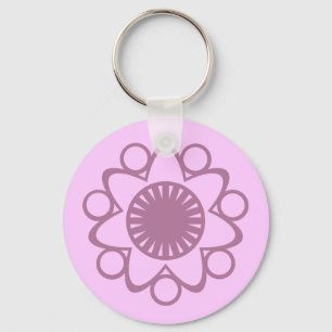 Llavero Brote con cadena de flores de vida, lavanda