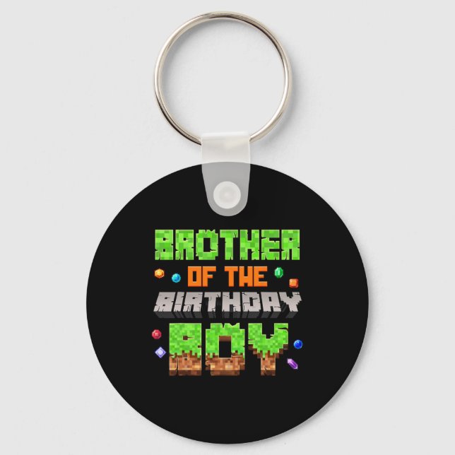 Llavero Brother Of The Birthday Boy Pixel Gaming Video Gam (Anverso)