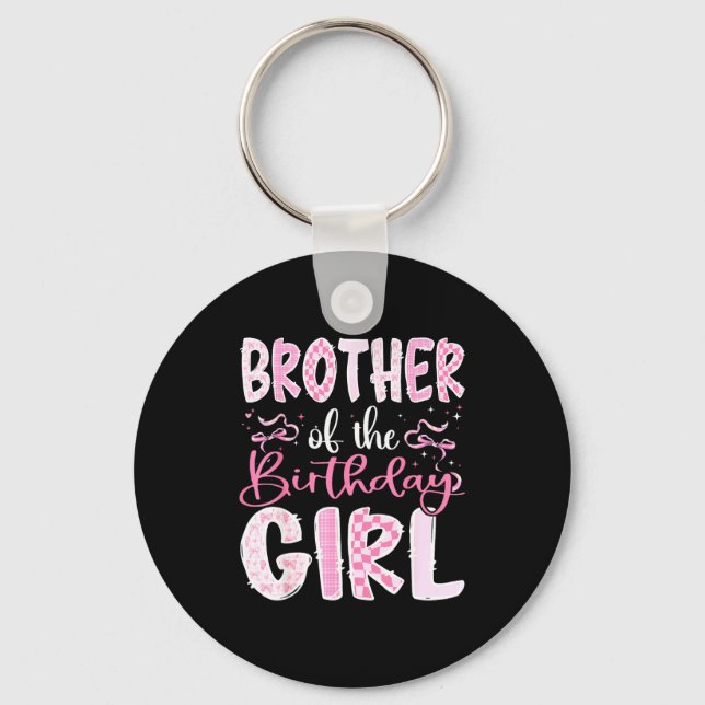 Llavero Brother Of The Birthday Girl Nk Coquette Bow Famil (Anverso)