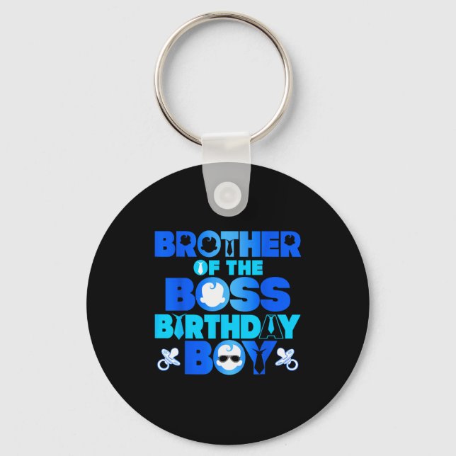 Llavero Brother Of The Boss Birthday Boy Baby Family Decor (Anverso)