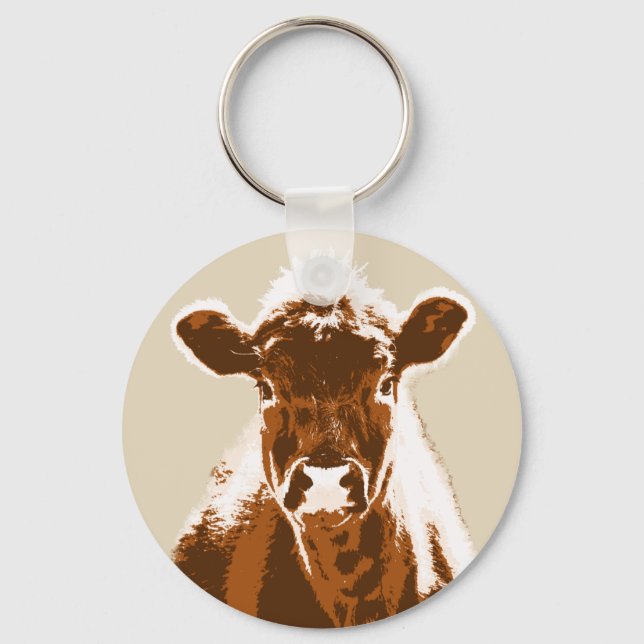 Llavero Brown Cow Farm Animal (Anverso)