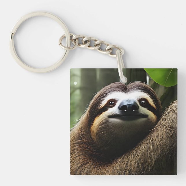 Llavero Brown Fuzzy Sloth, Bloque de fotos (Frente)