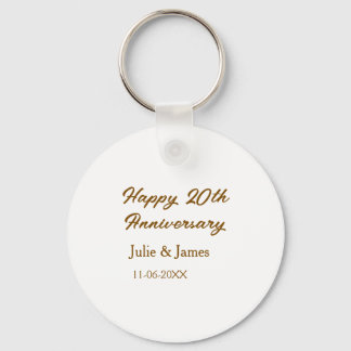 Llavero Brown golden happy 20th anniversary name datsimple