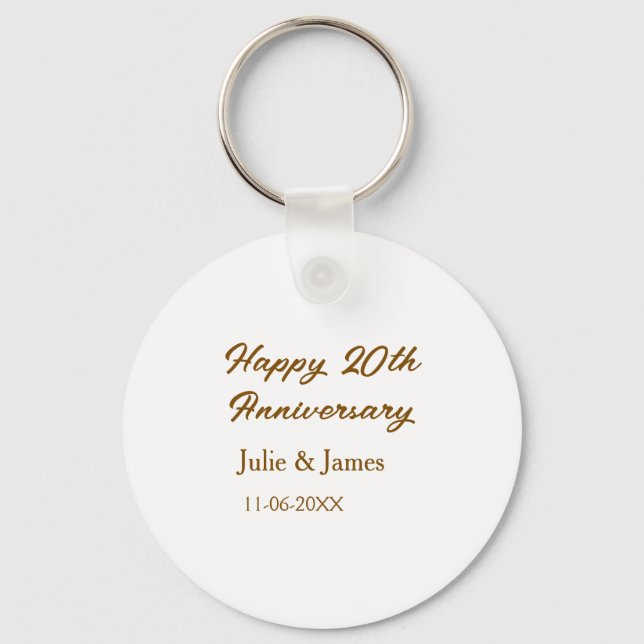 Llavero Brown golden happy 20th anniversary name datsimple (Anverso)