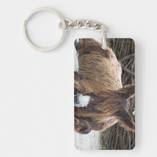 Llavero Brown Poitou Donkey (Frente)