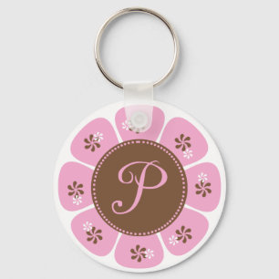 Llavero Brown y monograma rosado P