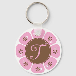 Llavero Brown y monograma rosado T