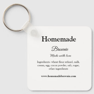 Llavero Brownie casero hecho con amor agregar texto sitio