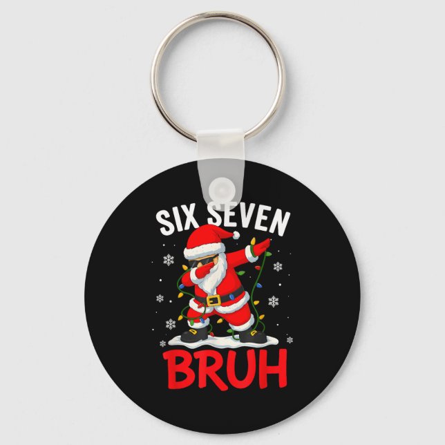 Llavero Bruh 67 Six Seven Santa Dabbing Christmas Meme Boy (Anverso)