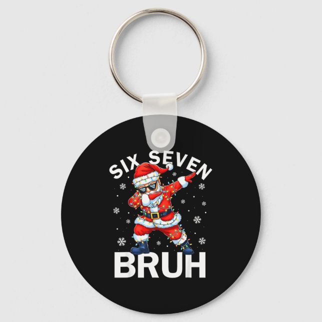 Llavero Bruh 67 Six Seven Santa Dabbing Christmas Meme Boy (Anverso)