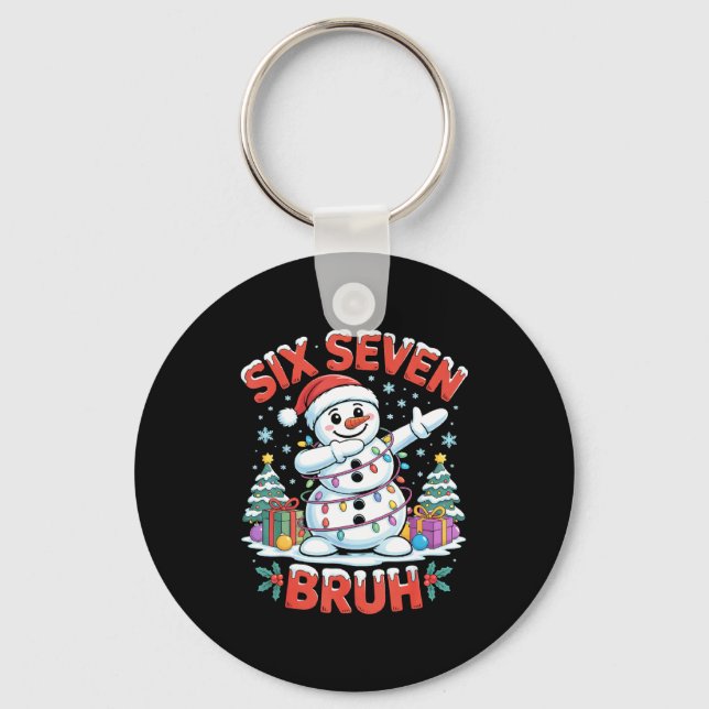 Llavero Bruh 67 Six Seven Snowman Dabbing Christmas Shirts (Anverso)