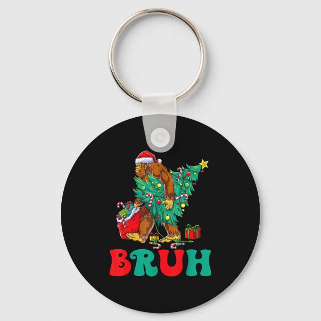 Llavero Bruh Bigfoot Christmas Funny Christmas Tree Xmas S (Anverso)