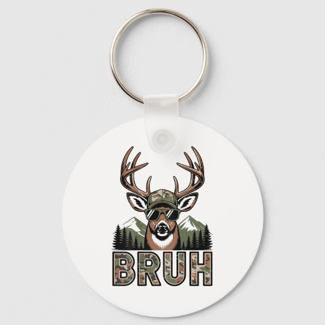 Llavero Bruh Camo Deer Hunting Camouflage Elk Buck Funny Y (Anverso)