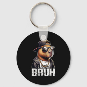 Llavero Bruh Capybara Sungles Boys Hombres Funny Capybara