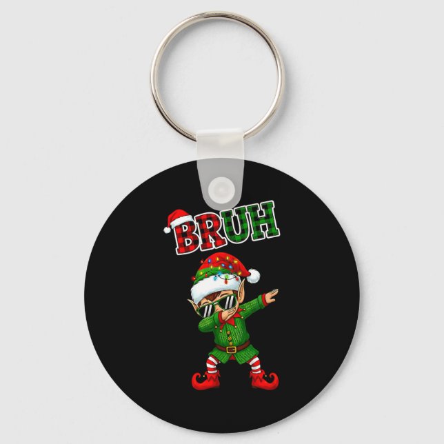 Llavero Bruh Dabbing Elf Funny Kids Years Pajamas Christma (Anverso)