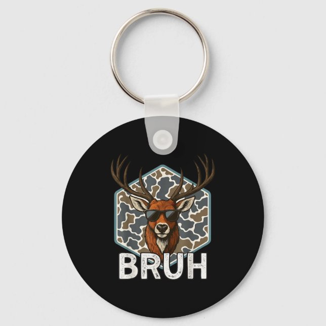Llavero Bruh Deer Hunter Funny Deer Hunting Camo Men Teens (Anverso)
