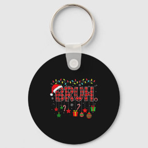 Llavero Bruh Divertido Navidad Cuadro Rojo Adolescentes Ni