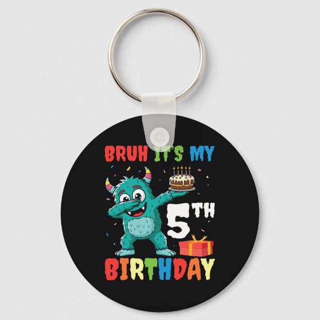 Llavero Bruh es mi quinto cumpleaños, el monstruo de Hallo (Anverso)