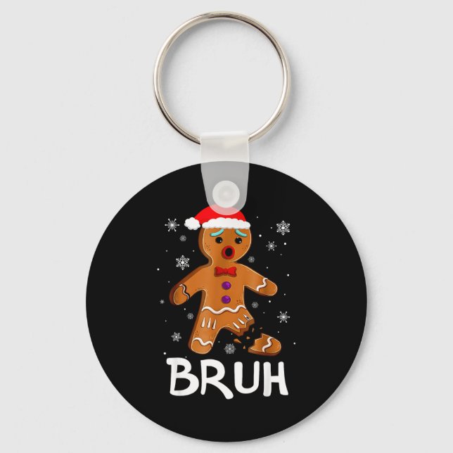 Llavero Bruh Funny Christmas Gingerbread Man Teens Boys Ki (Anverso)