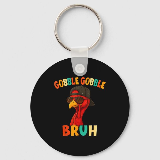 Llavero Bruh Funny Thanksgiving Turkey Gobble Shirt Boys G (Anverso)