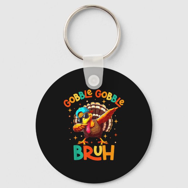 Llavero Bruh Funny Thanksgiving Turkey Gobble Shirt Boys G (Anverso)