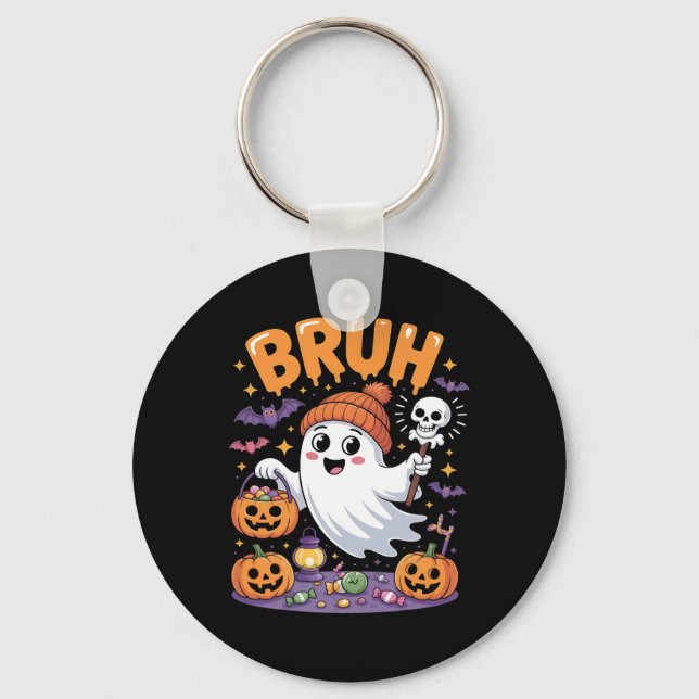 Llavero Bruh Ghost Halloween Candy Cute Ghost Kids (Anverso)