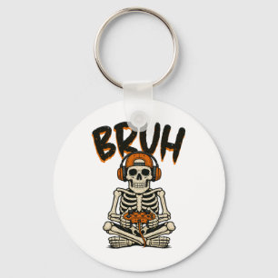 Llavero Bruh Skeleton Gamer Divertido video de Halloween J
