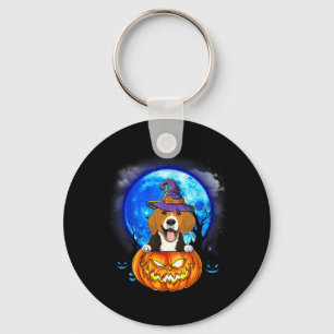 Llavero Bruja Beagle Luna Calabaza Espantosa Halloween Per