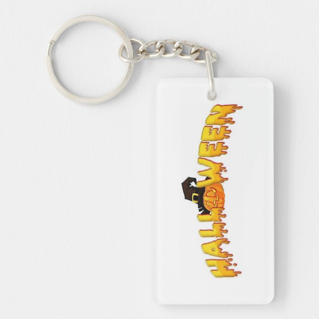 Llavero Bruja de calabaza de Halloween (Frente)