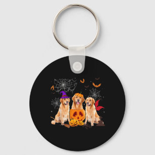 Llavero Bruja de calabaza divertida perro retriever dorado