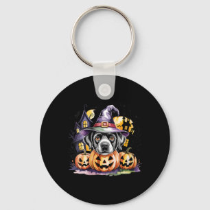 Llavero Bruja de Halloween para mujeres con Labrador Retri