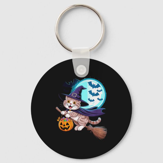 Llavero Bruja de Halloween Scottish Fold Luna Coupari (Anverso)