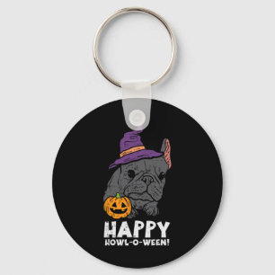 Llavero Bruja del bulldog Feliz Hurón O Ween Fun Perro de